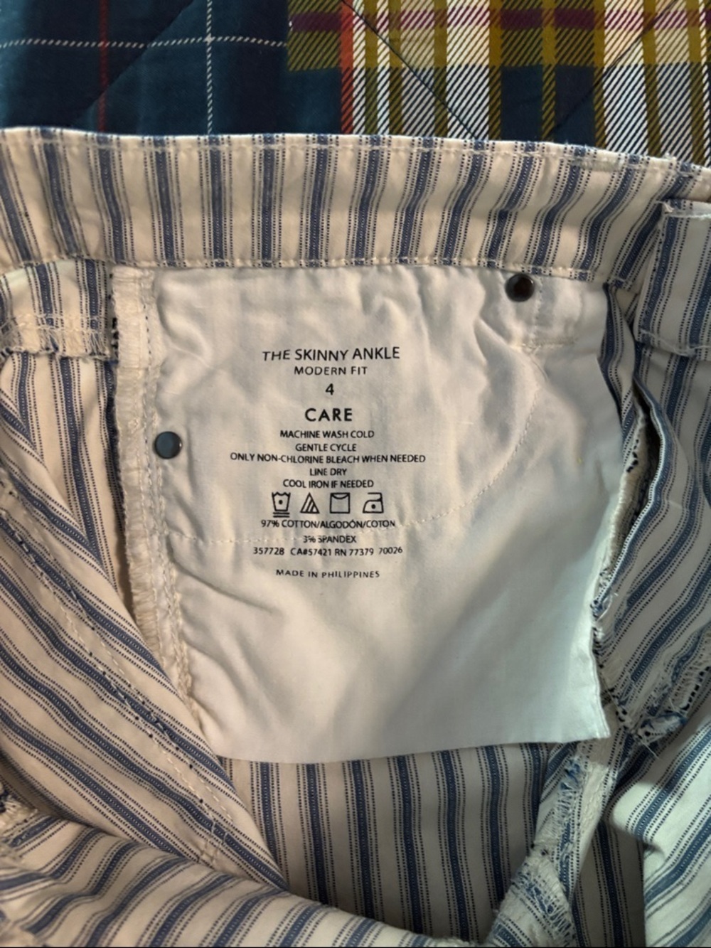 Ann Taylor Blue & White Striped ankle pants - Picture 3 of 5